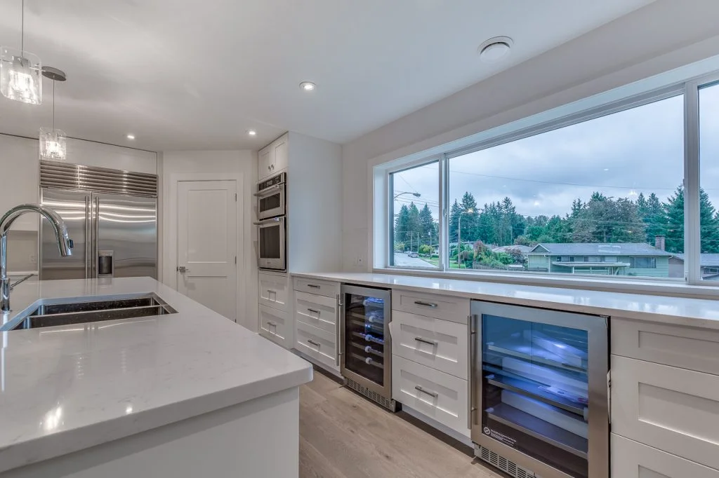 Great view of a completed kitchen renovation project located in coquitlam