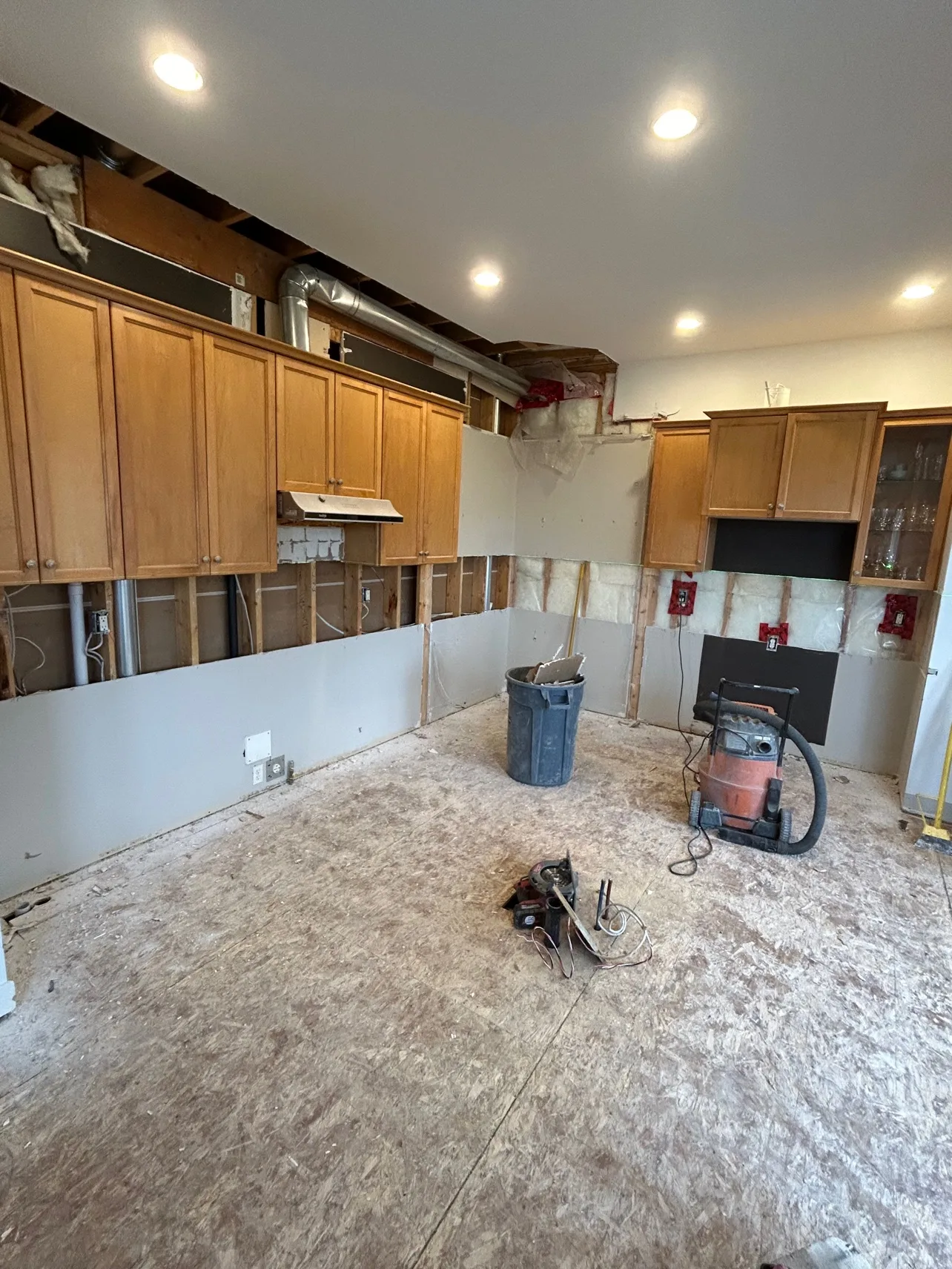 Heritage Mountain kitchen — during, bulkhead removed