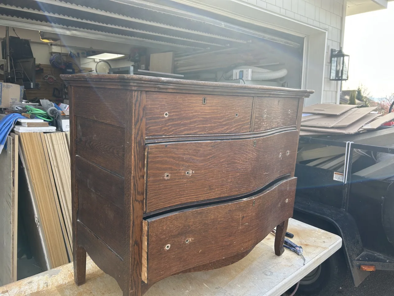 Antique dresser before refinishing