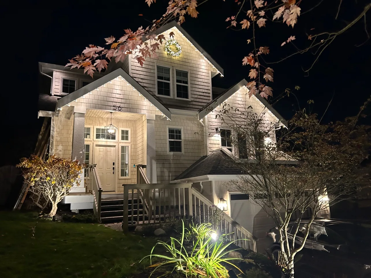 Our own home, Port Moody — front entry at night